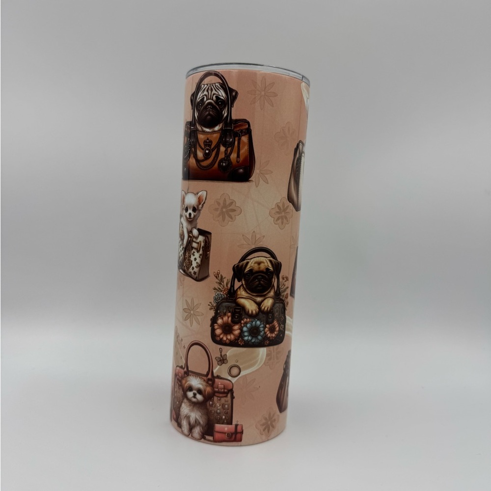 Dogs In Purses 20oz Skinny Stainless Steel Tumbler With Straw